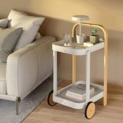 Drinks Trolley - Bellwood - Natural & White -Home Essentials Shop pic 10003 3 6267d9e001d4f