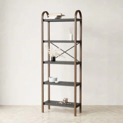 5 Tier Shelf - Bellwood - White & Natural -Home Essentials Shop pic 10005 3 6267f96e4914c