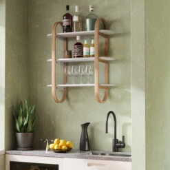 Wall Shelf Unit - Bellwood - Black & Walnut -Home Essentials Shop pic 10008 3 6269284168e02