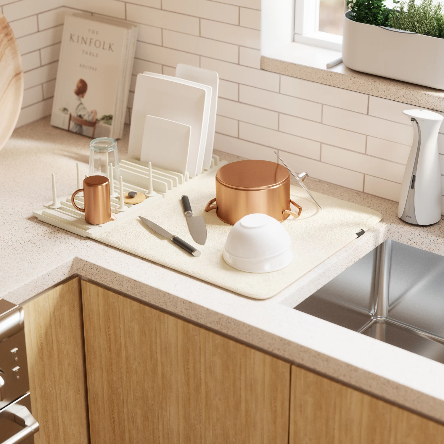 Peg Drying Rack With Mat - Udry - Linen 3 Peg Drying Rack With Mat - Udry - Linen - Image 3