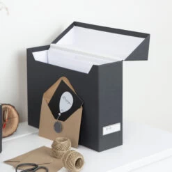Filing Box With 12 Dividers - Lovisa - Charcoal -Home Essentials Shop pic 10239 3 63f75d2b6b0ab