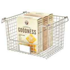 Stackable Pantry Basket With Label Holder - Wide - Black -Home Essentials Shop pic 10347 3 632b0a57042b4