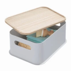 Handled Storage Bin With Lid - Rectangular - White -Home Essentials Shop pic 10354 3 6332d6892ce10