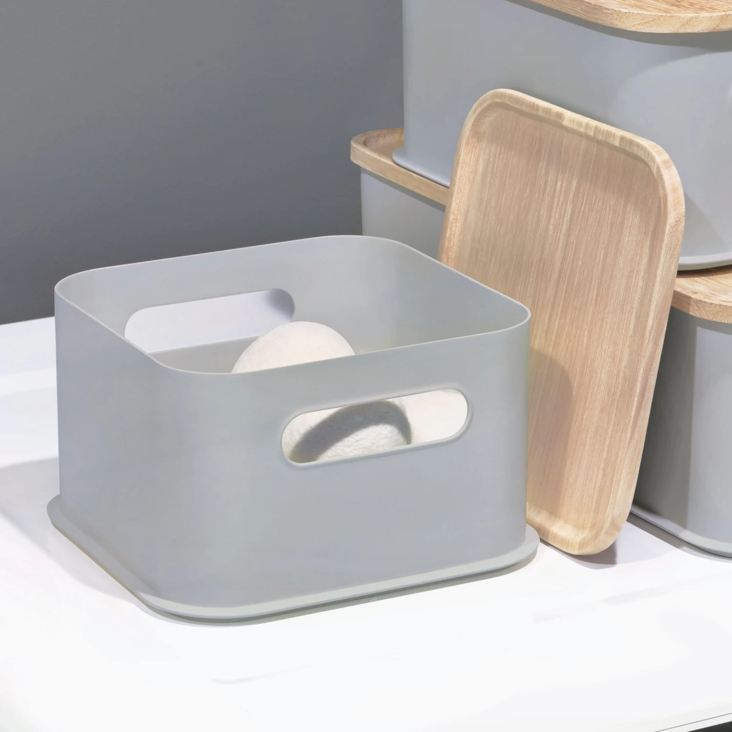 Handled Storage Bin With Lid - Square 1 Handled Storage Bin With Lid - Square
