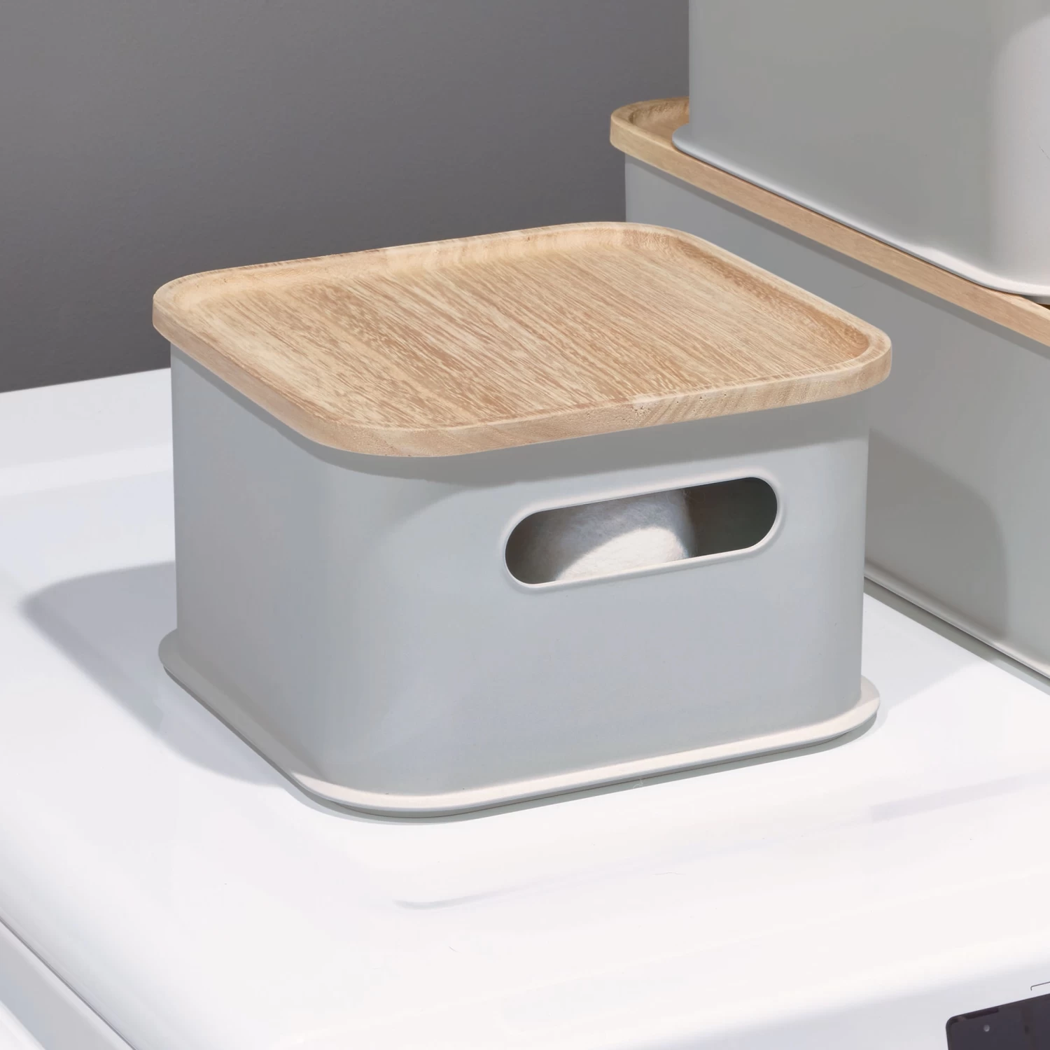 Handled Storage Bin With Lid - Square 2 Handled Storage Bin With Lid - Square - Image 2