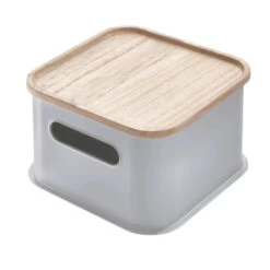 Handled Storage Bin With Lid - Square 9 Handled Storage Bin With Lid - Square -Home Essentials Shop pic 10355 3 6332e33701b23