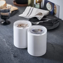 Stackable Ceramic Canister - Large - White -Home Essentials Shop pic 10361 3 633d41d35466e