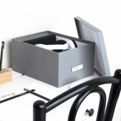 Set Of 2 Fibreboard Storage Boxes - Ulrika - White -Home Essentials Shop pic 10426 3 638ddf5c1f046