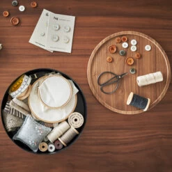 Round Storage Container With Lid - Shallow - White -Home Essentials Shop pic 10434 3 63986e4877b62