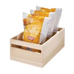 Wooden Pantry Storage Bin With Handle - Tall Large -Home Essentials Shop pic 10451 3 63ada908ed1a5