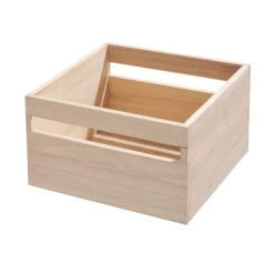 Wooden Pantry Storage Bin With Handle - Tall Square 9 Wooden Pantry Storage Bin With Handle - Tall Square -Home Essentials Shop pic 10474 3 63bc3265733e4