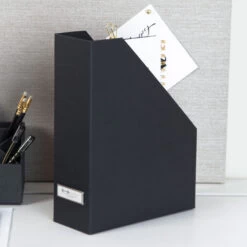 File And Magazine Box With Label Holder - Set Of 6 - Charcoal -Home Essentials Shop pic 10485 3 63c56c042e9e8