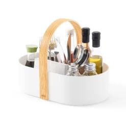 Oval Handled Storage Caddy - Bellwood - Black & Walnut -Home Essentials Shop pic 10497 3 63da66af18393