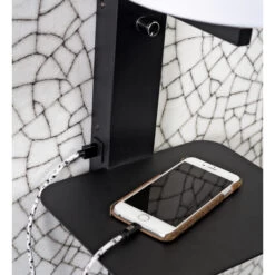 Wall Mounted Lamp With Shelf - Florence - Black Lamp Shade -Home Essentials Shop pic 10507 3 641072492a493