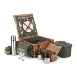 Deluxe 2 Person Picnic Hamper - Green Tweed