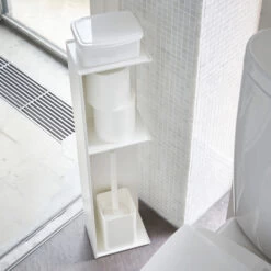 Slimline Bathroom Storage Unit - Tower - White -Home Essentials Shop pic 10565 3 642ec4ae14fd5
