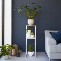 2 Tier Slimline Storage Unit With Wooden Top - White -Home Essentials Shop pic 10572 3 64352a07df70f