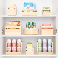 Wooden Pantry Storage Bin With Handle - Tall Medium -Home Essentials Shop pic 10659 3 64c910bc5377b