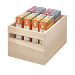 Wooden Pantry Storage Bin With Handle - Tall Medium -Home Essentials Shop pic 10659 3 64c910c948601