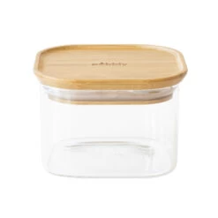 Glass Storage Canister With Bamboo Lid - 500ml -Home Essentials Shop pic 10731 3 6501a1b7cb8e1