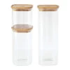 Set Of 3 Glass Storage Canisters