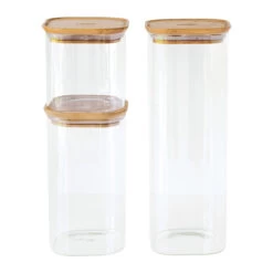 Set Of 3 Glass Storage Canisters