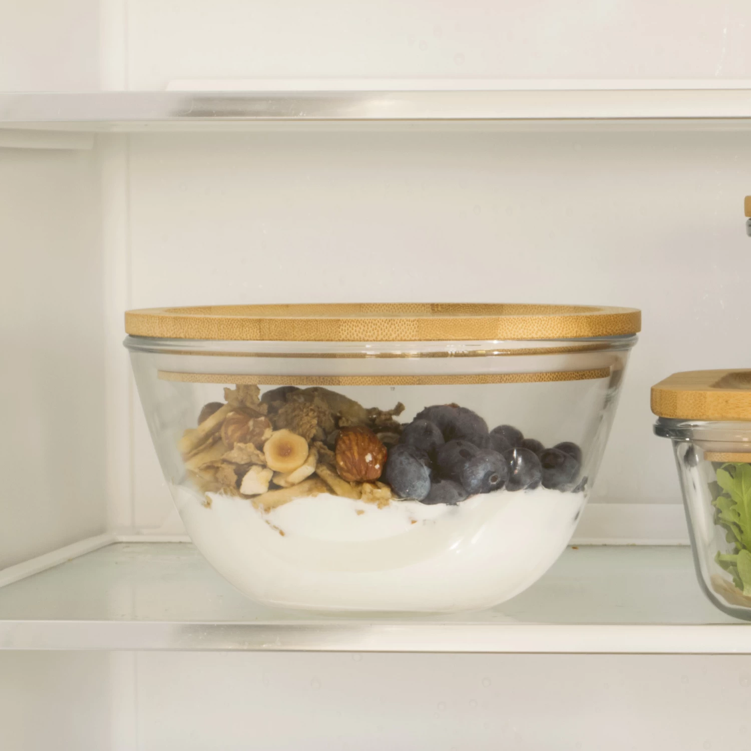 Glass Mixing Bowl With Bamboo Lid - 770ml 5 Glass Mixing Bowl With Bamboo Lid - 770ml - Image 5