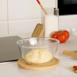 Glass Mixing Bowl With Bamboo Lid - 1600ml