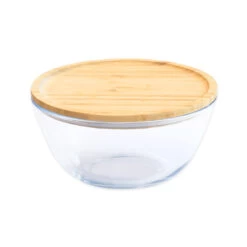 Glass Mixing Bowl With Bamboo Lid - 1600ml -Home Essentials Shop pic 10742 3 6501b009506c5