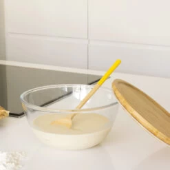 Glass Mixing Bowl With Bamboo Lid - 2600ml