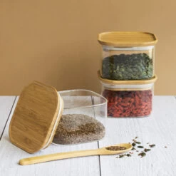 3 X Glass Storage Canisters - 500ml