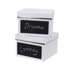 2 X Chalkboard DVD Storage Boxes