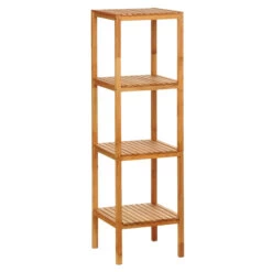 Walnut Bathroom Shelf Unit - 4 Tier
