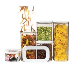 5 X Clear Kitchen Storage Canisters -Home Essentials Shop pic 2003 3 5f92c09d92fd8