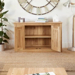 Solid Oak 6 Drawer Side Board - Mobel