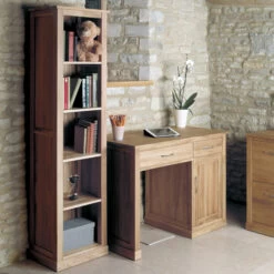 Solid Oak Narrow Bookcase - Mobel