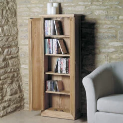 Solid Oak DVD & CD Storage Cupboard - Mobel