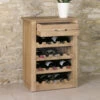 Solid Oak Wine Rack Lamp Table - Mobel