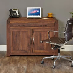 Solid Walnut Hidden Home Office - Shiro