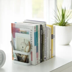 Bookends With Storage - White -Home Essentials Shop pic 2494 3 5f9a9a6850fa9