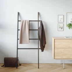 Hub Towel Ladder Rack - Walnut And Black -Home Essentials Shop pic 3250 3 6419b770253b1