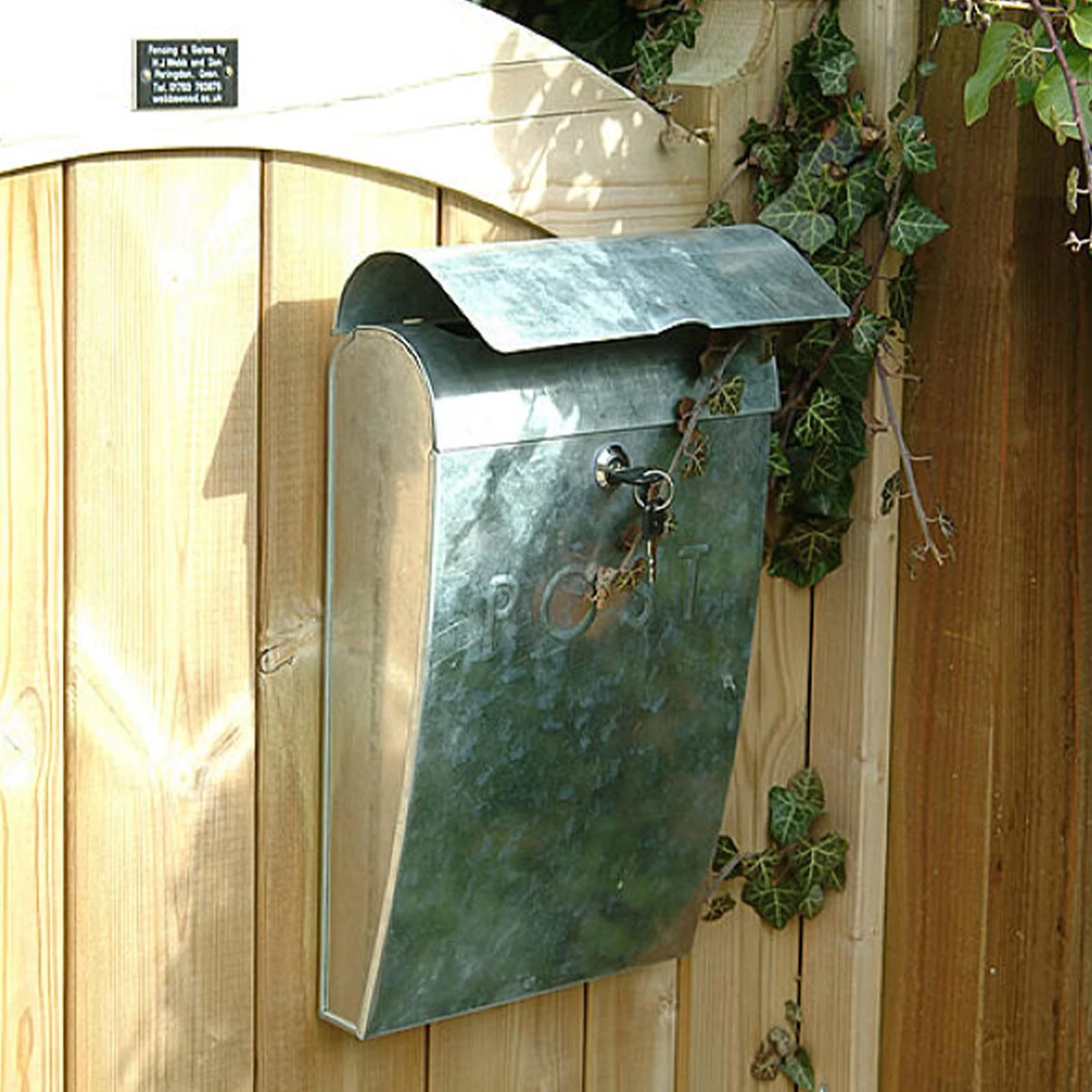 Post Box With Lock - Galvanised 2 Post Box With Lock - Galvanised - Image 2
