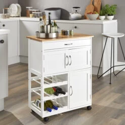 Kitchen Trolley With Bamboo Top