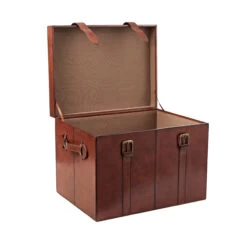 Buffalo Leather Storage Trunk - Medium