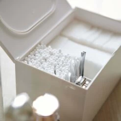 Cotton Pad And Bud Lidded Storage Box - White -Home Essentials Shop pic 3738 3 5fa95933e79bd