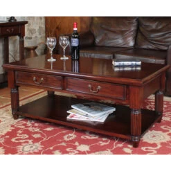 Solid Mahogany Coffee Table With Drawers - La Roque -Home Essentials Shop pic 4468 3 5fad5940982e7