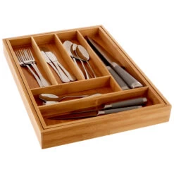 Large Extending Wooden Cutlery Tray