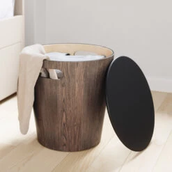 Woodrow Storage Stool - Black And Walnut -Home Essentials Shop pic 4966 3 6419b1136db8a