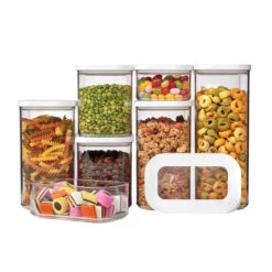 7 X Clear Kitchen Storage Canisters