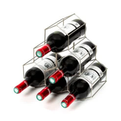 Hexagon 6 Bottle Wine Rack - Chrome -Home Essentials Shop pic 5250 3 5f9ae4506bc9e